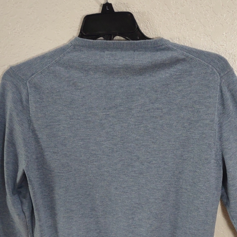 J.CREW 100%Cotton Men's Blue V-Neck Sweater - Picture 8 of 15